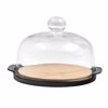 Liberta-Maison Curve Koup Me Kapaki 25x22x14cm Porselani Mavro Fusiko Bamboo 030028
