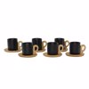 Liberta-Maison Nordic Koupa Espresso Set 6tmx 29x21x7cm Porselani Mavro Fusiko Bamboo 030033