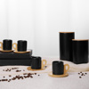 Liberta-Maison Nordic Koupa Espresso Set 6tmx 29x21x7cm Porselani Mavro Fusiko Bamboo 030033