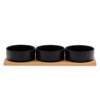 Liberta-Maison Fleurs Bol Set 3TMX 29x10x5cm Porselani Mavro Fusiko Bamboo 030039
