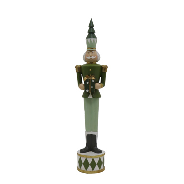 Liberta - Maison XMAS GREEN SOLDIER L DECO Μολυβένιος Στρατιώτης Resin Πράσινος/Λευκός/Χρυσός 9x10x47cm 030482