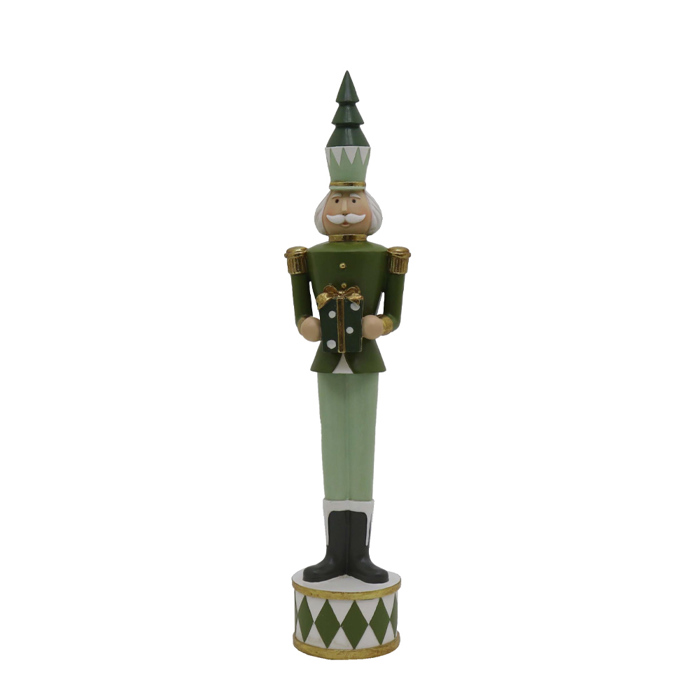 Liberta - Maison XMAS GREEN SOLDIER L DECO Molubenios Stratiotis Resin Prasinos/Lefkos/Xrusos 9x10x47cm 030482