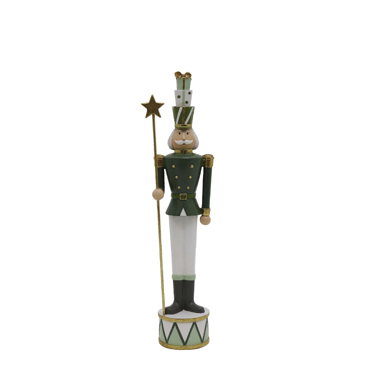 Liberta - Maison XMAS GREEN SOLDIER M DECO Μολυβένιος Στρατιώτης Resin Πράσινος/Λευκός/Χρυσός 9x10x46cm 030483