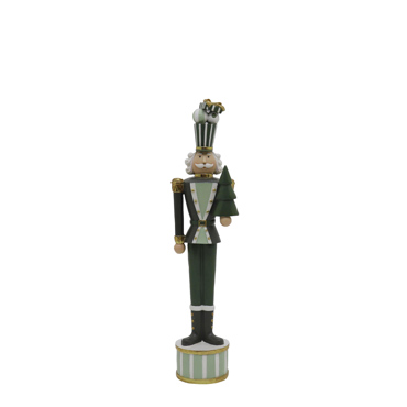 Liberta - Maison XMAS GREEN SOLDIER S DECO Μολυβένιος Στρατιώτης Resin Πράσινος/Λευκός/Χρυσός 9x11x45cm 030484