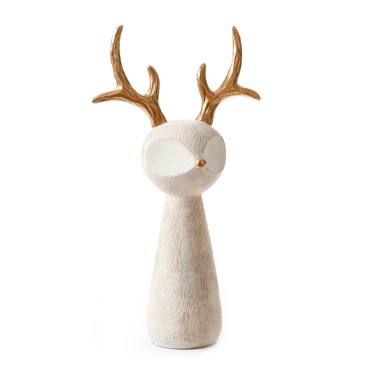 Liberta - Maison XMAS CUTE DEER L DECO Τάρανδος Resin Μπεζ/Χρυσός 23x12x41cm 030488