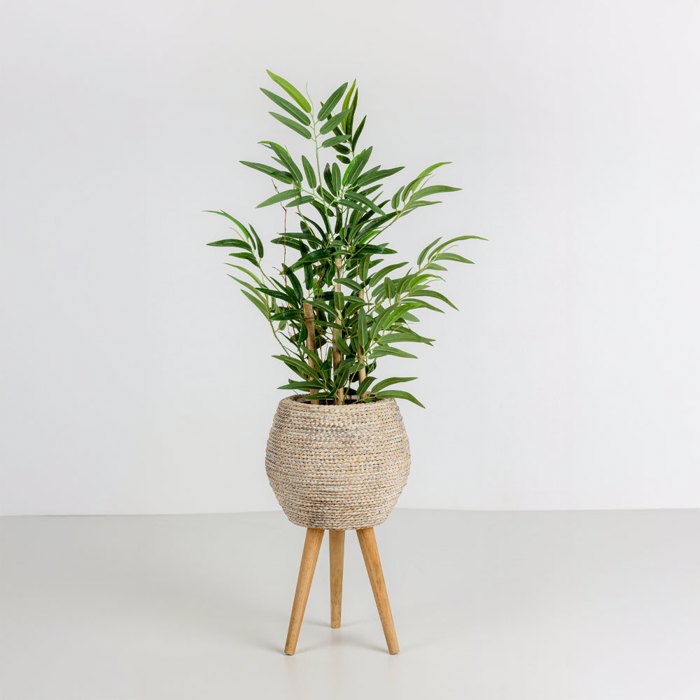 Liberta-Maison Bamboo Futo Texnito Se Gastra 70cm Polyester Prasino PVC 030727