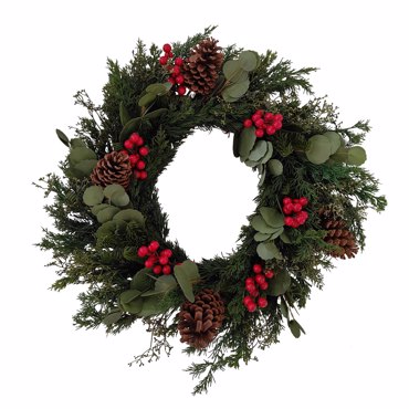 Liberta - Maison XMAS RED BERRY 75 Στεφάνι με Γκι Polyfoam/PVC Πράσινο/Κόκκινο Φ75cm 031040