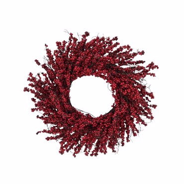 Liberta - Maison XMAS RED BERRY B Στεφάνι με Γκρι Polyfoam PVC Κόκκινο Φ60cm 031061