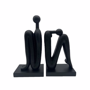 Liberta-Maison Mabior Διακοσμητικό Βιβλιοστάτης Set 2τμχ 30x10x30cm Polyresin Μαύρο 031117