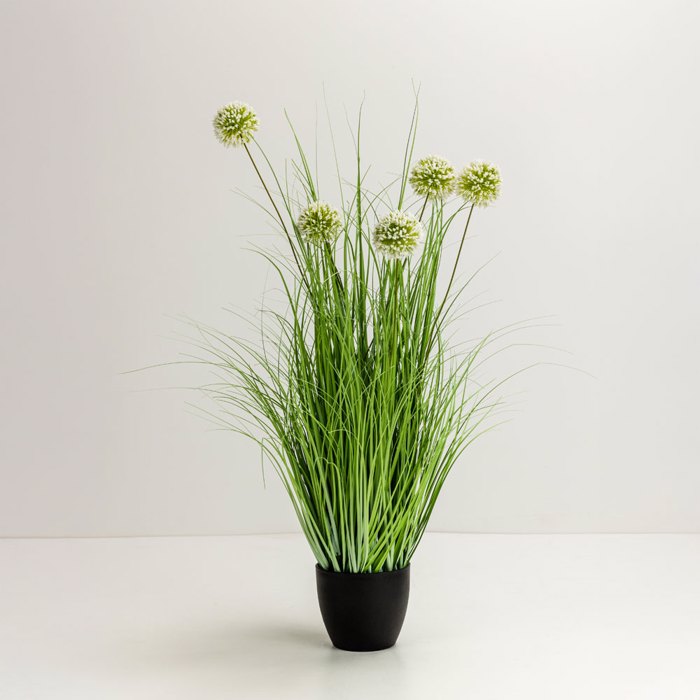 Liberta-Maison Grass Flower Futo Texnito Se Gastra 85cm PVC Prasino 031343