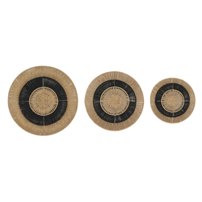 Liberta-Maison Nubia Diakosmitiko Toixou Set 3Tmx 60x60x5cm Metallo Mavro Fusiko Xarti 031705