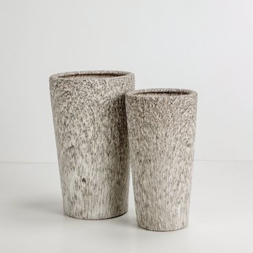 Liberta - Maison KANCHE Σετ των 2 Γλάστρα Κεραμική Μπεζ/Μαύρη Φ32x53cm 032439