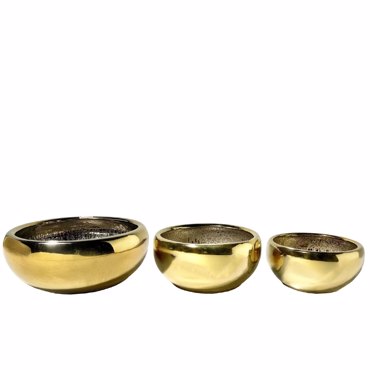 Liberta-Maison Oro Κασπώ Σετ 3Τμχ 43x43x18cm Κεραμικό Χρυσό 032459