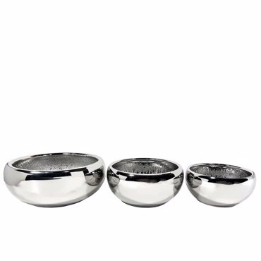 Liberta-Maison Argento Κασπώ Σετ 3Τμχ 43x43x18cm Κεραμικό Ασημί 032468