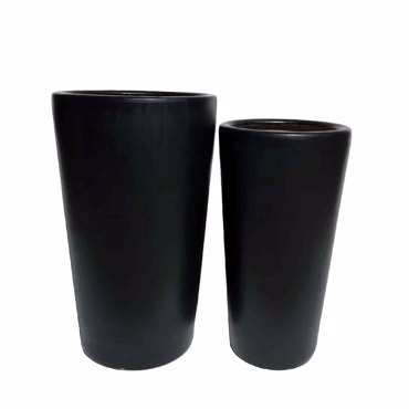 Liberta - Maison ONYX Σετ των 2 Γλάστρα Κεραμική Μαύρη Φ32x53cm 032472