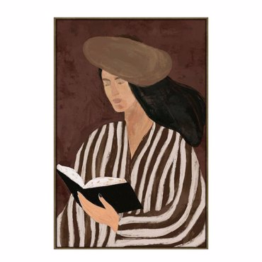 Liberta - Maison LITERARY CALM Πίνακας Καμβάς Καφέ με Κορνίζα από PP 80x4x120cm 033079