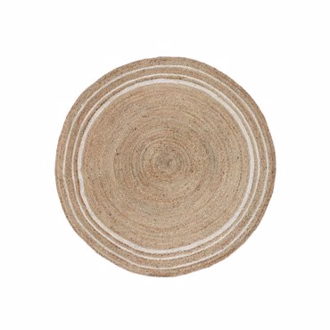 Liberta-Maison Cercle A Χαλί 120x120cm Γιούτα Μπεζ Καφέ Λευκό 034212
