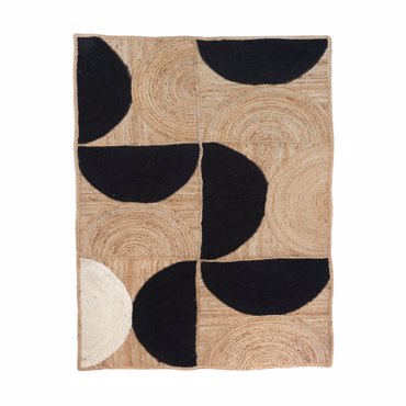 Liberta-Maison Bellezza A Χαλί 140x210cm Γιούτα Μπεζ Μαύρο Λευκό 034216