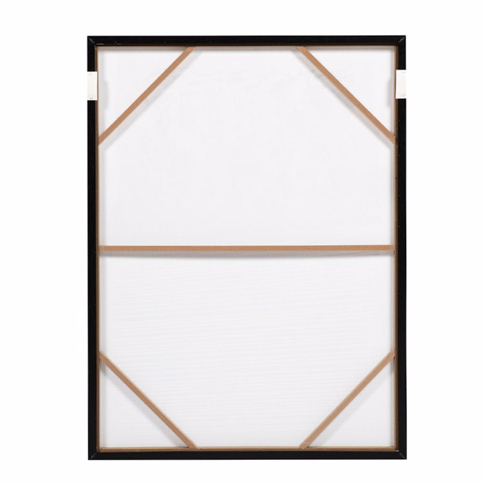 Liberta - Maison DUE MONDI Pinakas me Korniza Kambas Bez/Moustardi me Xulino Plaisio Mavro 90x4x120cm 034238