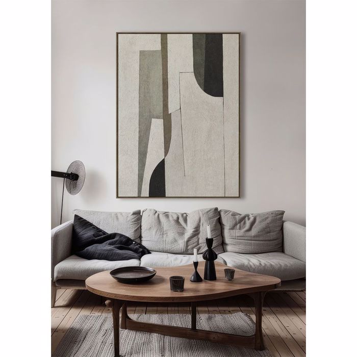 Liberta - Maison LINEAR Pinakas me Korniza Kambas Bez/Ggri-Mavro/Fusiko 90x4x120cm 034245