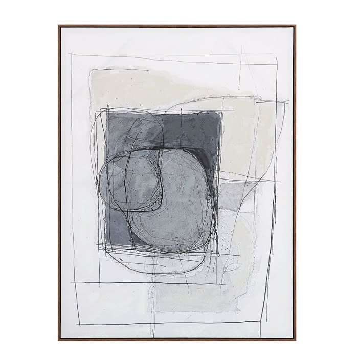 Liberta - Maison WOMB BEAUTY Pinakas me Korniza Kambas Ble Skouro/Ggri-Mpez/Fusiko 90x4x120cm 034247