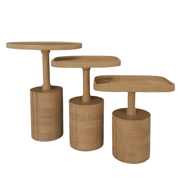 Liberta-Maison Tetris Coffee Table Set 3τεμ Φυσικό 45x45x60cm 04-1336