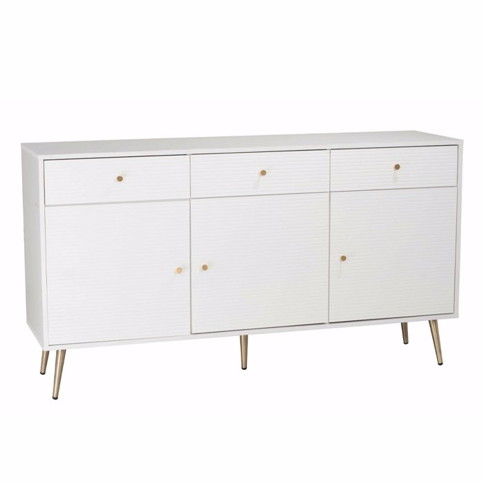 Liberta - Maison ZIZEL Boufes Lefkos me Pattern/Xrusos me 3 Portes kai 3 Surtaria 150x40x80cm 05-0758