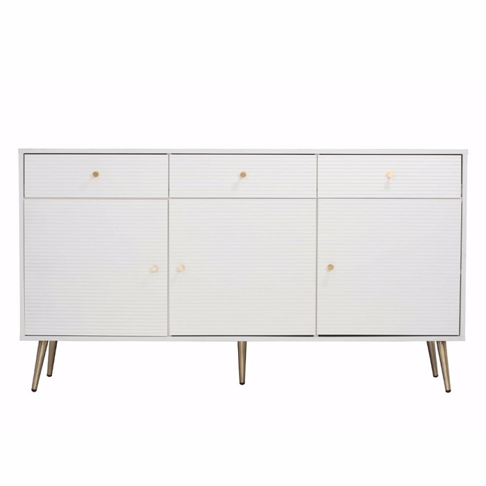 Liberta - Maison ZIZEL Boufes Lefkos me Pattern/Xrusos me 3 Portes kai 3 Surtaria 150x40x80cm 05-0758
