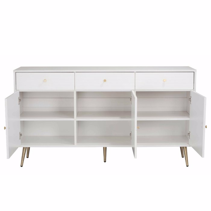 Liberta - Maison ZIZEL Boufes Lefkos me Pattern/Xrusos me 3 Portes kai 3 Surtaria 150x40x80cm 05-0758