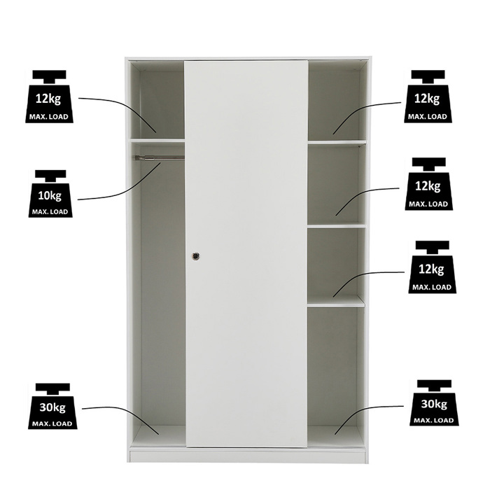 Liberta - Maison KEY Ντουλάπα με 2 Πόρτες Λευκή 120x50x200cm 06-0122 Liberta - Maison KEY Ntoulapa me 2 Portes Lefki 120x50x200cm 06-0122
