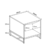 Liberta - Maison EDGE Komodino Mavro/Sonoma me 1 Surtari 39x35x50cm 09-1107