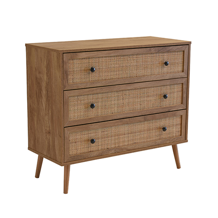 Liberta - Maison AMMOS Κομότα Φυσική με Rattan με 3 Συρτάρια 90x39x79cm 09-1234 Liberta - Maison AMMOS Komota Fusiki me Rattan me 3 Surtaria 90x39x79cm 09-1234