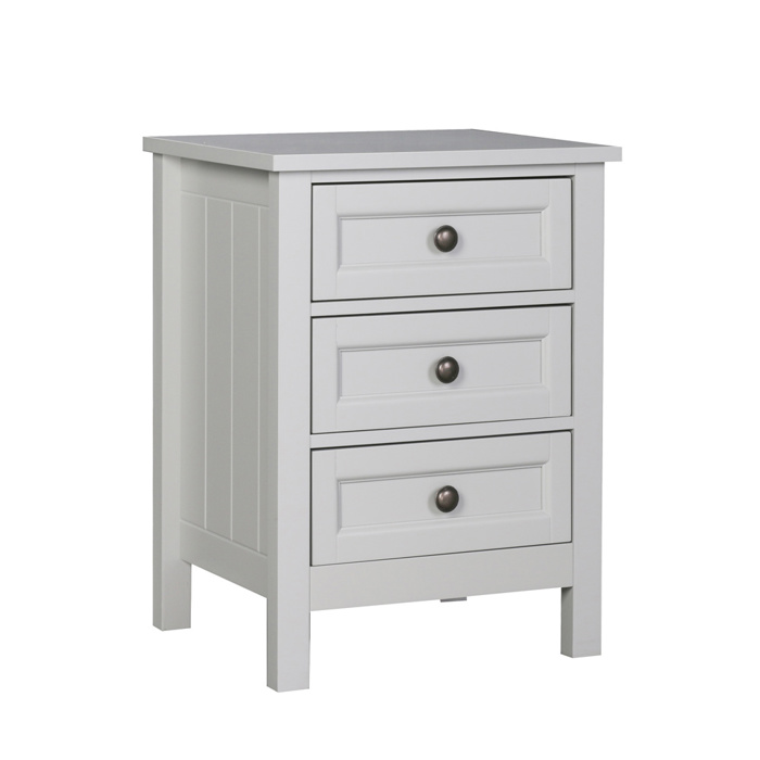 Liberta - Maison FRENCH Κομοδίνο Γκρι Ανοιχτό με 3 Συρτάρια 46x39.5x61.5cm 09-1446 Liberta - Maison FRENCH Komodino Ggri Anoixto me 3 Surtaria 46x39.5x61.5cm 09-1446