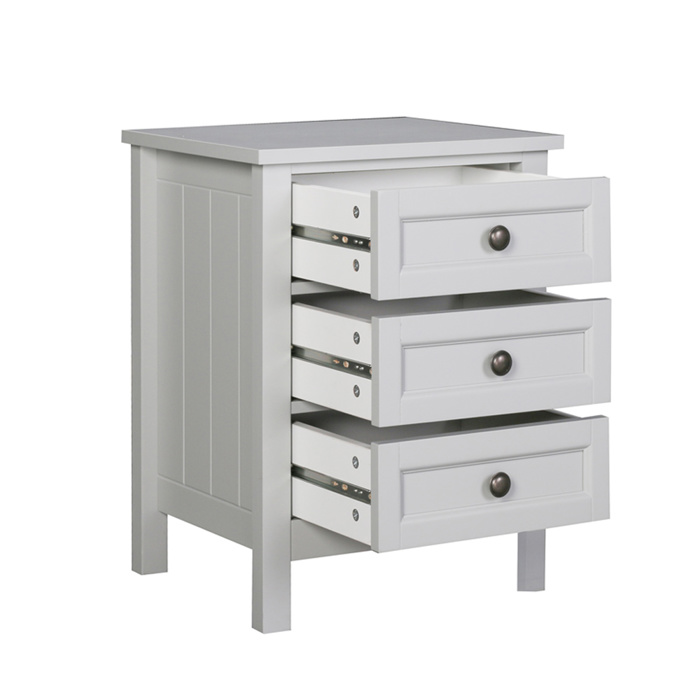 Liberta - Maison FRENCH Κομοδίνο Γκρι Ανοιχτό με 3 Συρτάρια 46x39.5x61.5cm 09-1446 Liberta - Maison FRENCH Komodino Ggri Anoixto me 3 Surtaria 46x39.5x61.5cm 09-1446