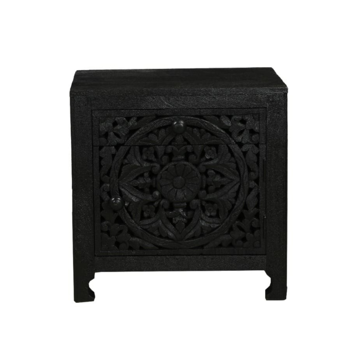 Liberta - Maison VOLCANO Komodino Mavro me 1 Porta kai 1 Surtari 50x40x50cm 09-1488