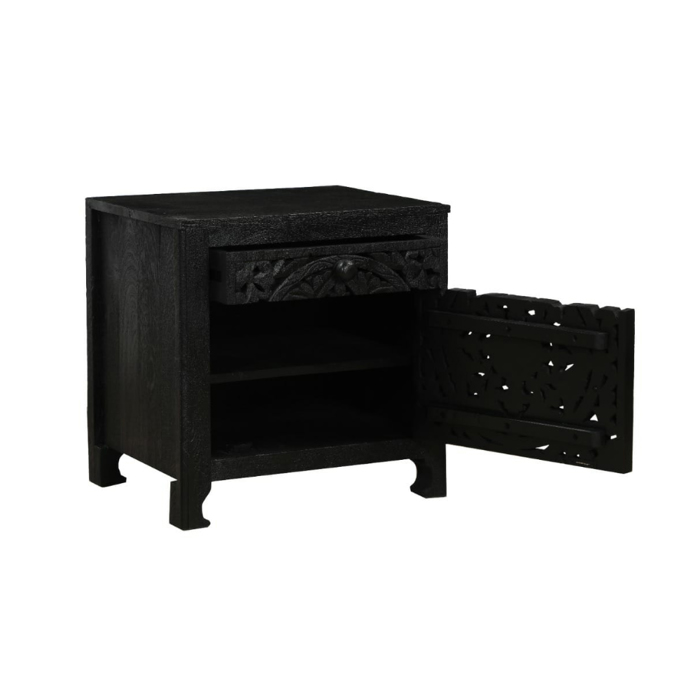 Liberta - Maison VOLCANO Komodino Mavro me 1 Porta kai 1 Surtari 50x40x50cm 09-1488