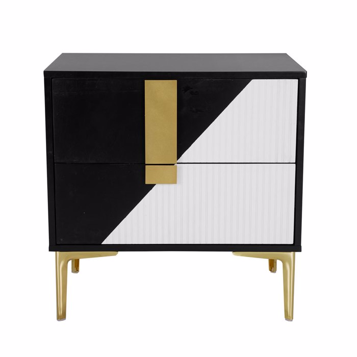 Liberta - Maison NEW YORK Κομοδίνο Λευκό/Μαύρο 60x40x60cm 09-1961 Liberta - Maison NEW YORK Komodino Lefko/Mavro 60x40x60cm 09-1961