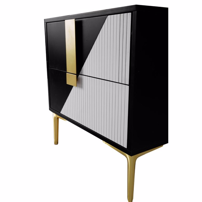 Liberta - Maison NEW YORK Κομοδίνο Λευκό/Μαύρο 60x40x60cm 09-1961 Liberta - Maison NEW YORK Komodino Lefko/Mavro 60x40x60cm 09-1961