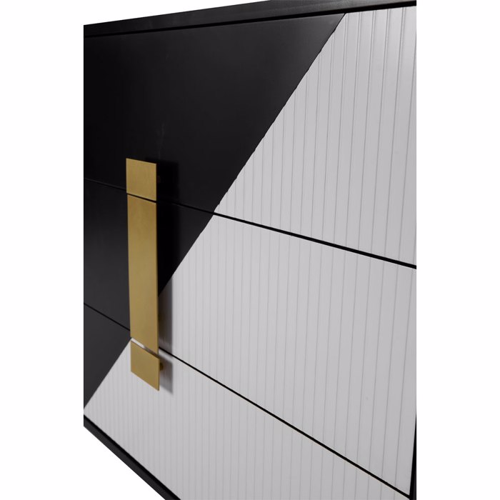 Liberta - Maison NEW YORK Συρταριέρα Λευκή/Μαύρη με 3 Συρτάρια 80x40x80cm 09-1962 Liberta - Maison NEW YORK Surtariera Lefki/Mavri me 3 Surtaria 80x40x80cm 09-1962