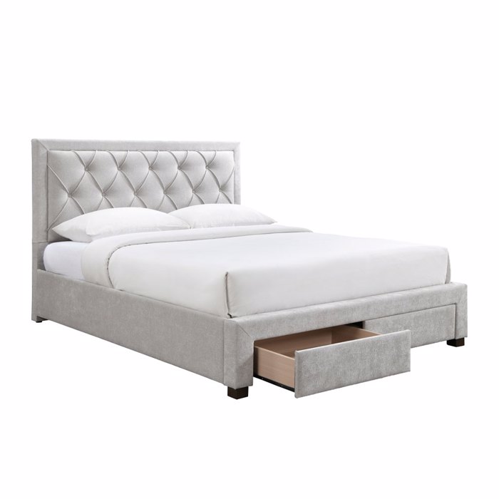 Liberta - Maison NOBLE Κρεβάτι Γκρι Ανοιχτό 216.5x165x122cm (για Στρώμα 160x200cm) 09-1965 Liberta - Maison NOBLE Krebati Ggri Anoixto 216.5x165x122cm (ga Stroma 160x200cm) 09-1965