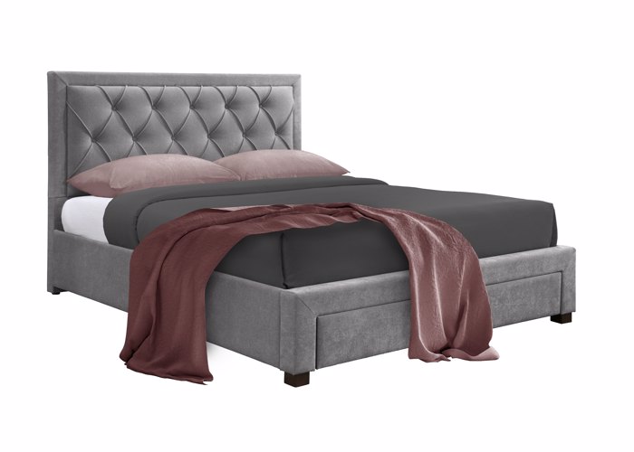 Liberta - Maison NOBLE Κρεβάτι Γκρι Σκούρο 216.5x165x122cm (για Στρώμα 160x200cm) 09-1966 Liberta - Maison NOBLE Krebati Ggri Skouro 216.5x165x122cm (ga Stroma 160x200cm) 09-1966
