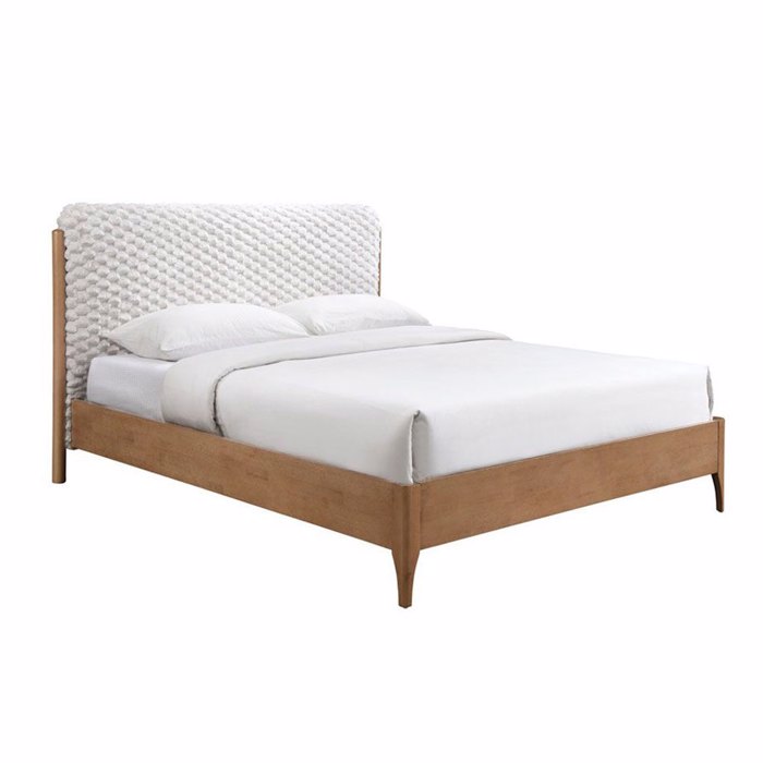 Liberta - Maison LORDY Κρεβάτι Cream/Καρυδί 207.5x177x103.5cm (για Στρώμα 160x200cm) 09-2033 Liberta - Maison LORDY Krebati Cream/Karudi 207.5x177x103.5cm (ga Stroma 160x200cm) 09-2033