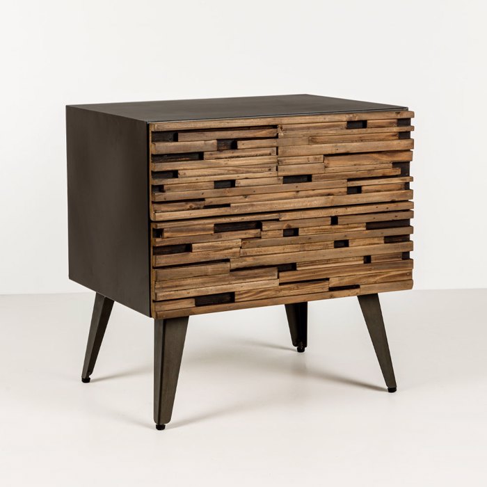 Liberta - Maison COAST Komodino Mavro/Fusiko 55x43x55.5cm 09-2058