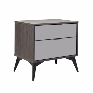 Liberta - Maison SPECCHIO Κομοδίνο με 2 Συρτάρια Μαύρο Oak/Καθρέπτης 58x39x55cm 09-2127