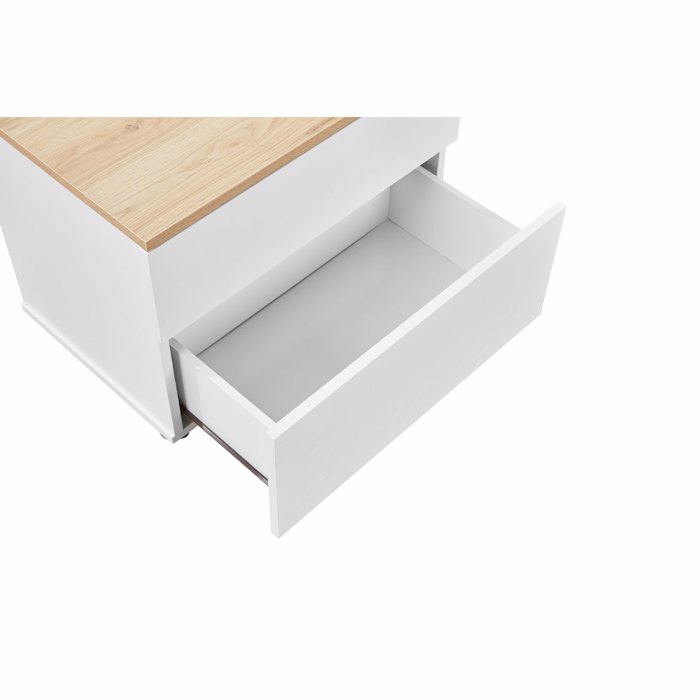 Liberta - Maison LUCIDO Komodino me 2 Surtaria Lefko Oak/Fusiko 58x39x44.5cm 09-2130