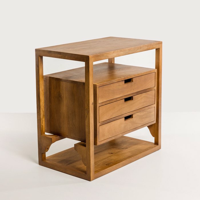 Liberta - Maison ELIS Komodino Fusiko me 3 Surtaria 65x38x65cm 09-2156