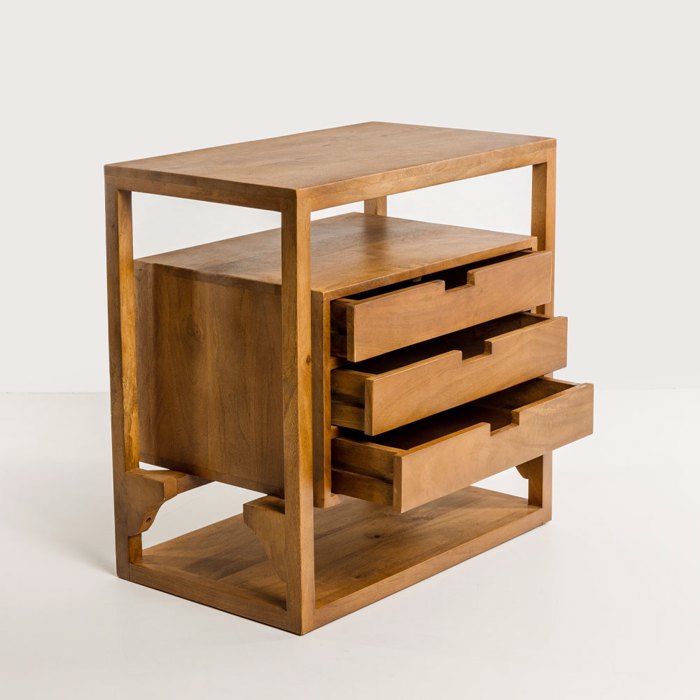 Liberta - Maison ELIS Komodino Fusiko me 3 Surtaria 65x38x65cm 09-2156