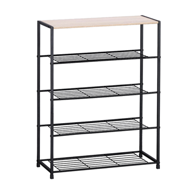 Liberta - Maison ZAPATO Παπουτσοθήκη με 4 Ράφια Sonoma/Μαύρη 63x30x83cm 10-0041