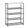 Liberta - Maison ZAPATO Papoutsothiki me 4 Rafia Sonoma/Mavri 63x30x83cm 10-0041