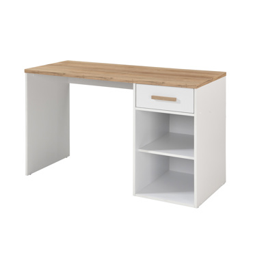 Liberta - Maison PRACTICO 120 Γραφείο Λευκό/Φυσικό με 1 Συρτάρι 120x50x76cm 24-0702